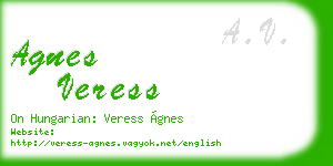 agnes veress business card