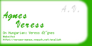agnes veress business card